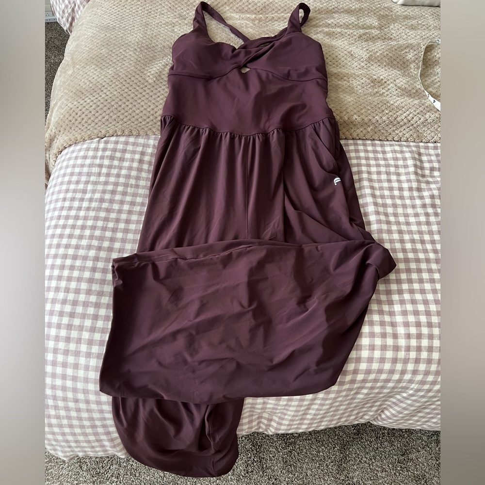 Women's Wine Burgundy Maxi Jumpsuit